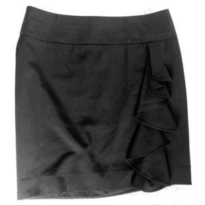 WHBM Black Skirt with ruffle on one side